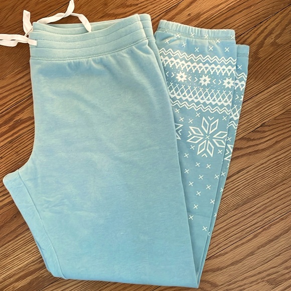 NEW |‎ PJ SALVAGE Ice Blue Snow flake Lounge Jogger Pajama Pant Sleep Bottoms XL - Picture 2 of 8